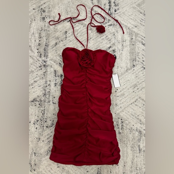B. Darlin Ruched 3D Rosette Bodycon Dress Size 7/8 B. Darlin Ruched 3D Rosette Bodycon Dress Size 7/8